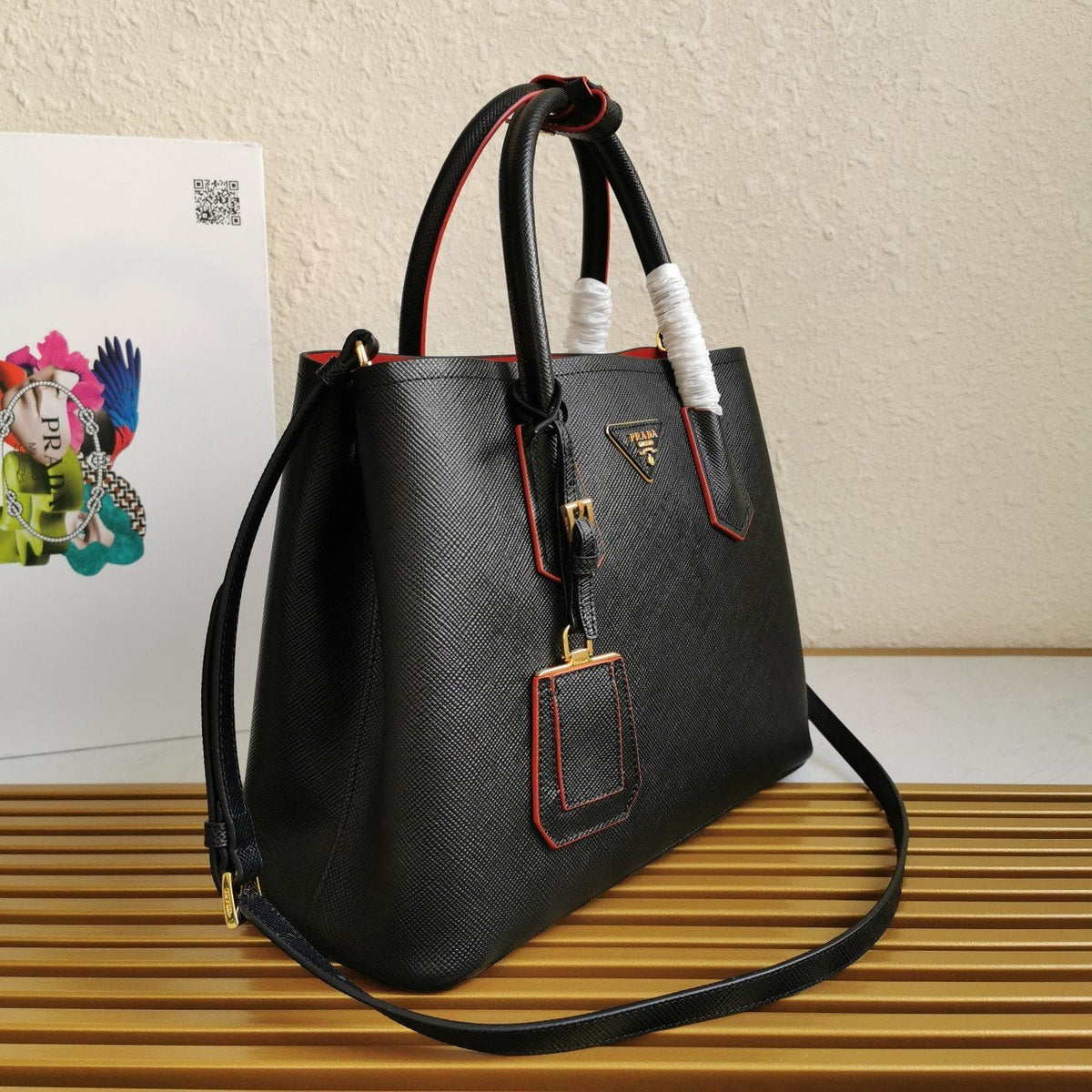 Shop PRADA Small Saffiano Leather Double Prada Bag (1BG887) by  candylovecath01