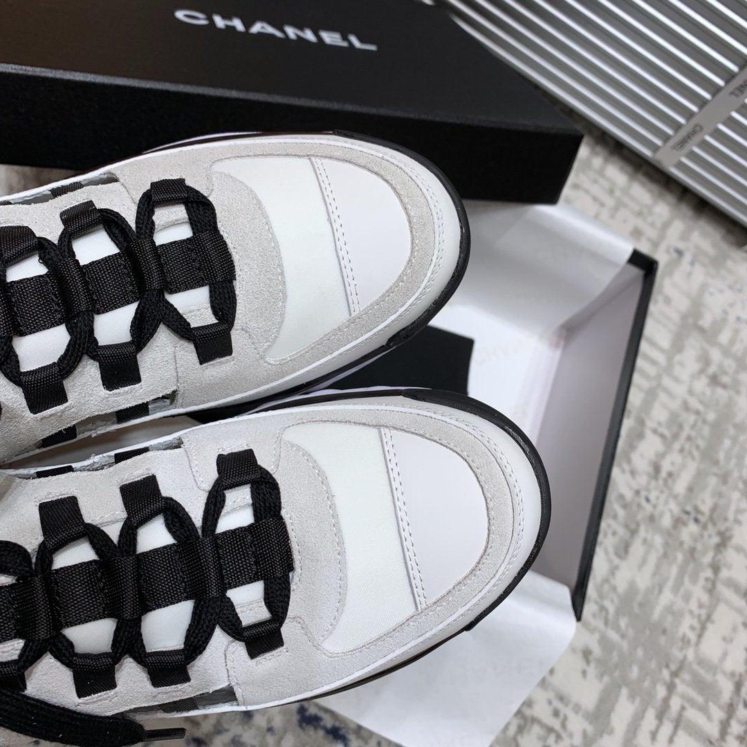 CHANEL　シャネル　レザー　エスパドリーユ　白黒　２５cm CHANEL シャネル エスパドリーユ フラットシューズ #38 24.5cm