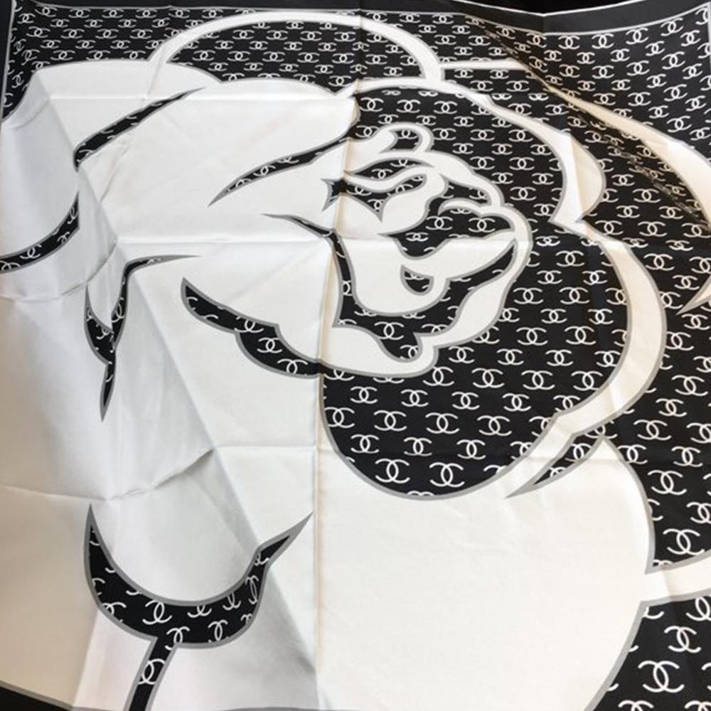 CHANEL scarf made in Paris 最終値下げ‼️ CHANEL logo Scarf Gray / beige wool unisex | eBay
