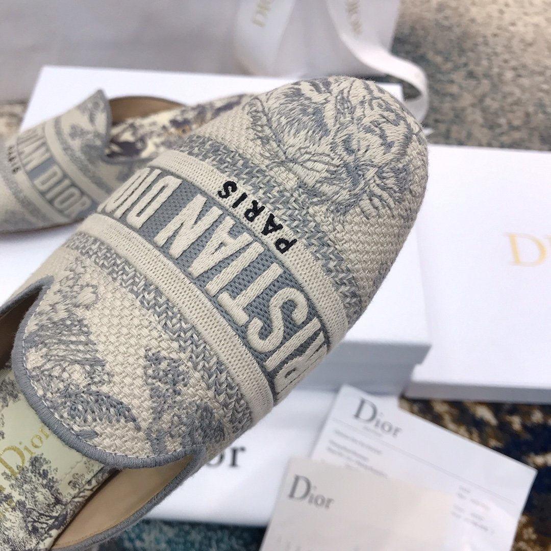 【DIOR】Mule Dway ミュール 〜New Yorkモチーフ〜 Christian Dior Dway Jardín D' Hiver Embroidered Logo Slide