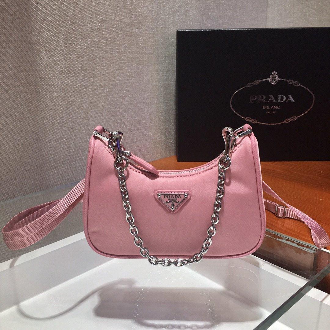 PRADA Tessuto Nylon Mini Re-Edition 2000 Shoulder Bag Pink