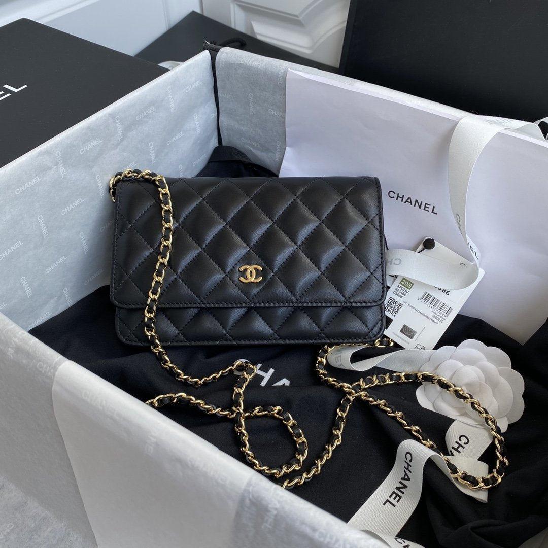 Chanel lambskin wallet on chain Clearance