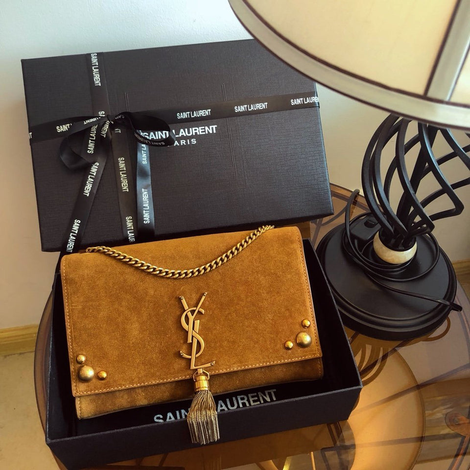 YSL KATE MEDIUM SUEDE BAG with Tassel