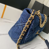 CHANEL 19 Maxi Denim Bag Large