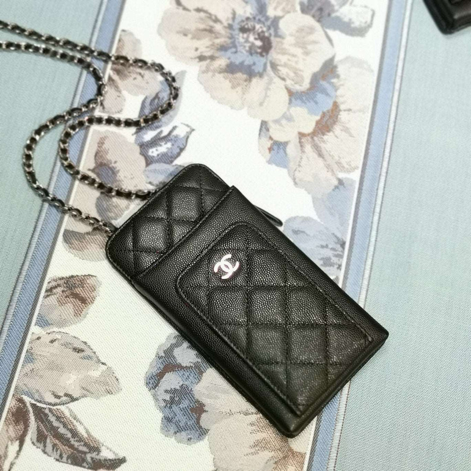 Chanel Caviar quilted CC phone holder Wallet