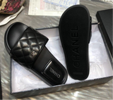 Chanel quilted Black slides