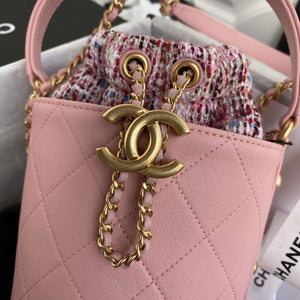 Chanel 2020 Tweed Soul Bucket Bag Pink