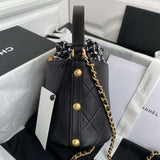 Chanel 2020 Tweed Soul Bucket Bag Black