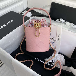 Chanel 2020 Tweed Soul Bucket Bag Pink