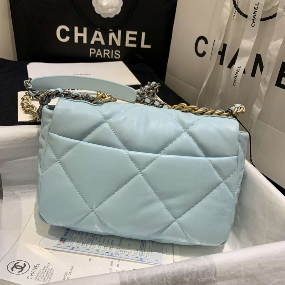 CHANEL 19 small Flap Bag Tiffany Blue