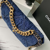 CHANEL 19 Maxi Denim Bag Large