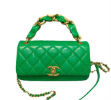 Chanel Flap Bag with chunky chain Green