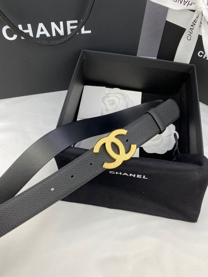 Chanel black leather Belt