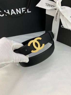 Chanel black leather Belt