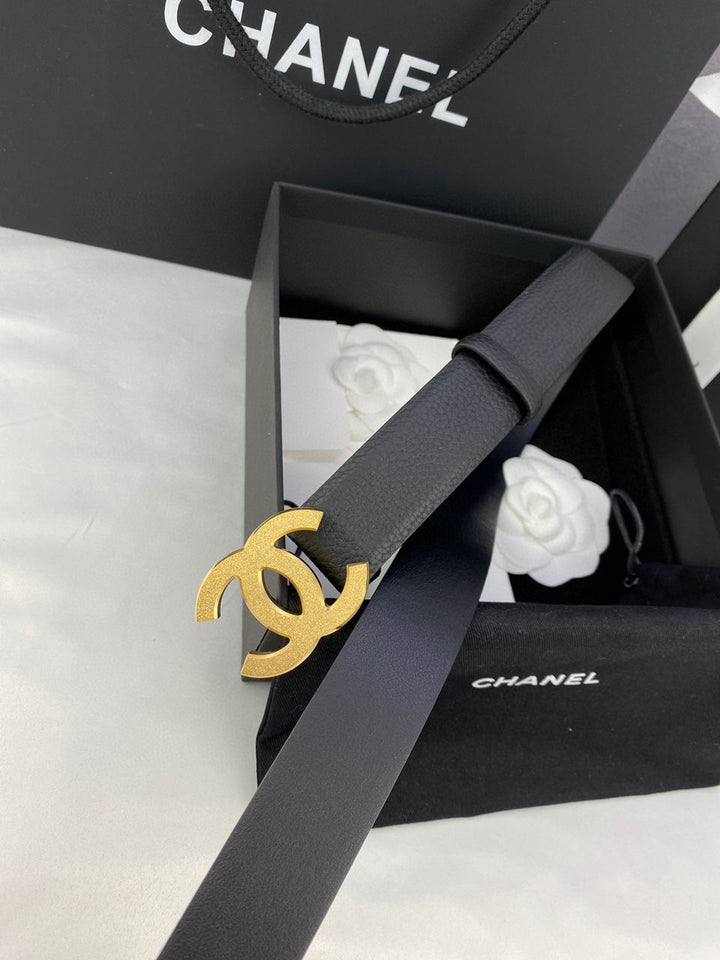 Chanel black leather Belt