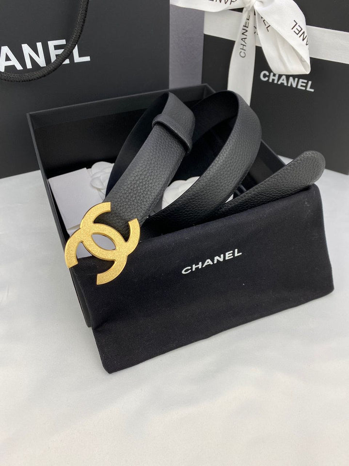 Chanel black leather Belt
