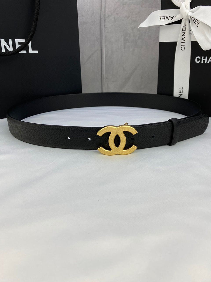 Chanel black leather Belt
