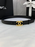 Chanel black leather Belt