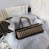 Chanel Raffia Jute striped Medium Bag