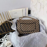 Chanel Raffia Jute striped Medium Bag