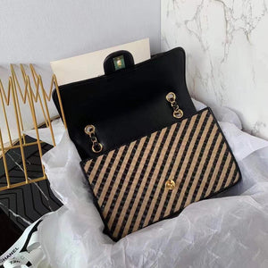 Chanel Raffia Jute striped Medium Bag