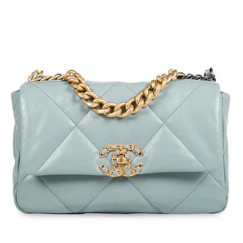 CHANEL 19 small Flap Bag Tiffany Blue