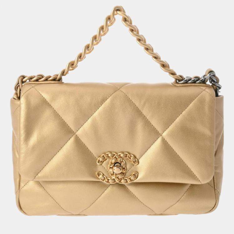 CHANEL 19 Maxi Flap Bag Gold