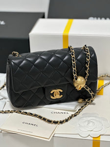 Chanel Flap Bag Lambskin Quilted Mini Rectangular Flap black