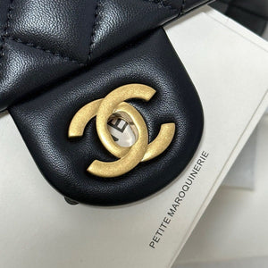 Chanel Flap Bag Lambskin Quilted Mini Rectangular Flap black