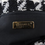 Chanel 19 Black and white wool tweed small Flap Bag