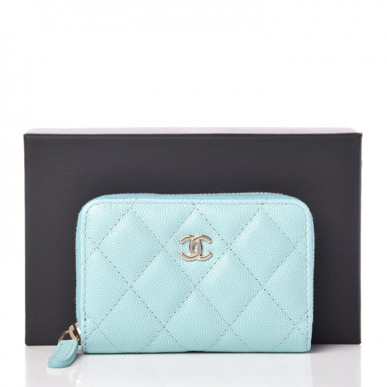 Chanel zip coin Wallet Tiffany blue