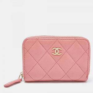 CHANEL 22C Pink Zip Coin wallet