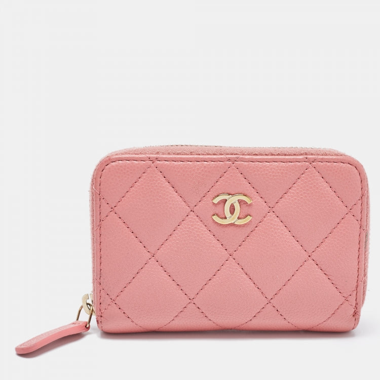 CHANEL 22C Pink Zip Coin wallet