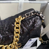 Chanel sequin 19 Flap Bag Black