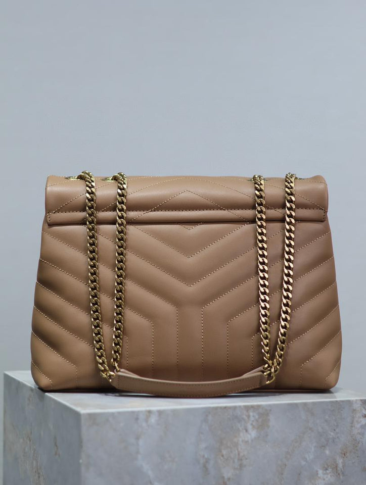 YSL LOULOU SMALL BAG Beige brown