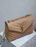 YSL LOULOU SMALL BAG Beige brown