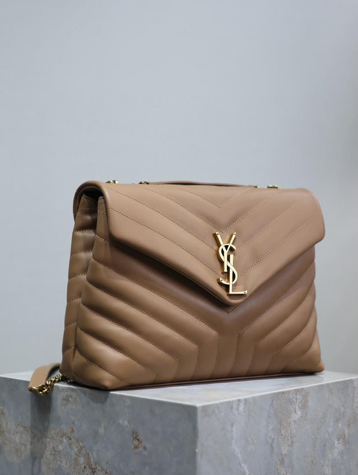 YSL LOULOU SMALL BAG Beige brown