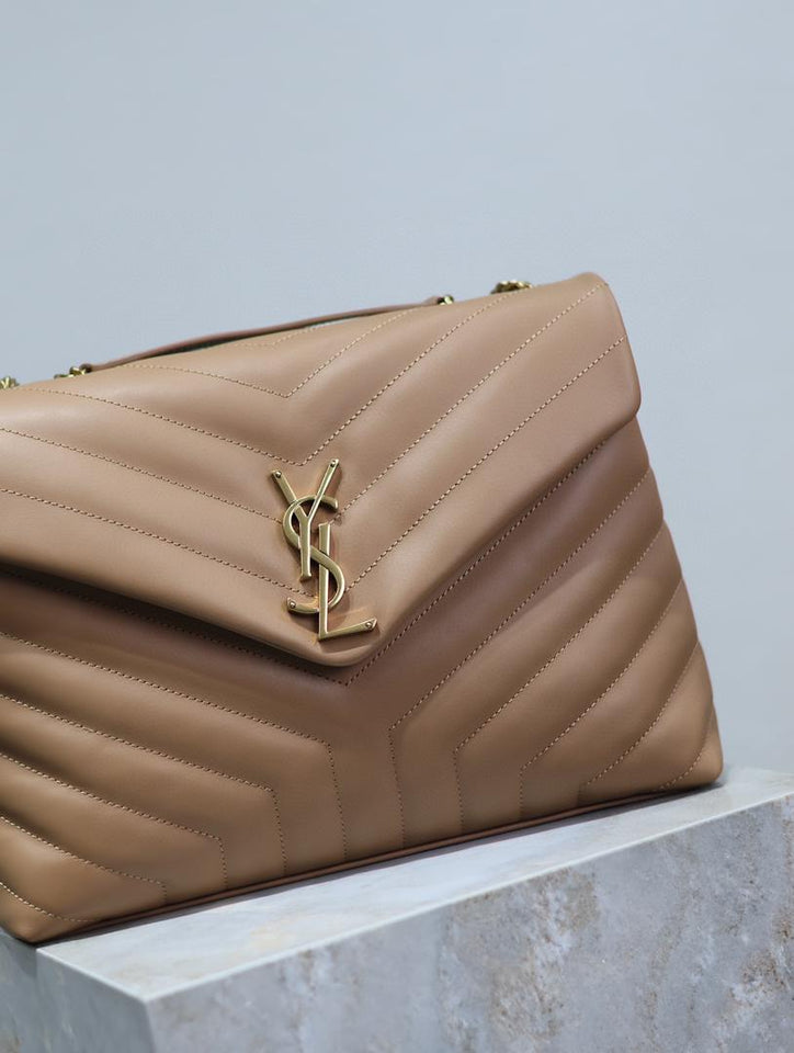 YSL LOULOU SMALL BAG Beige brown