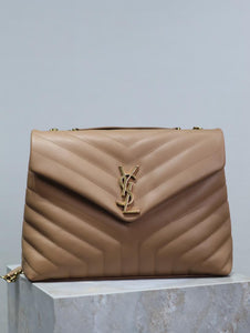 YSL LOULOU SMALL BAG Beige brown