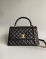 Chanel medium flap Bag black With Coco Handle