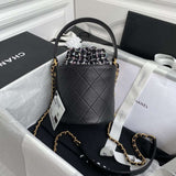 Chanel 2020 Tweed Soul Bucket Bag Black