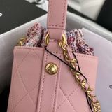 Chanel 2020 Tweed Soul Bucket Bag Pink