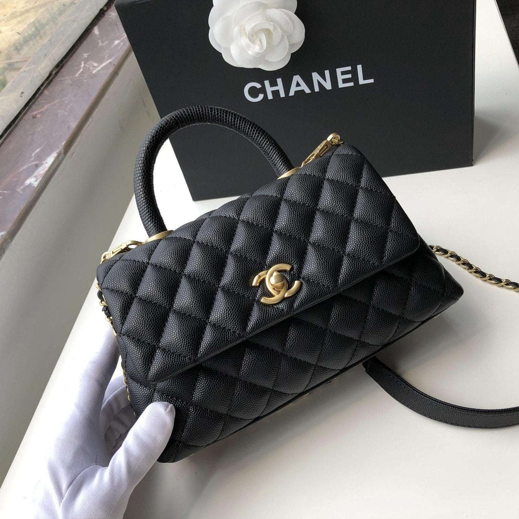 Chanel Black caviar quilted Bag With Coco Handle