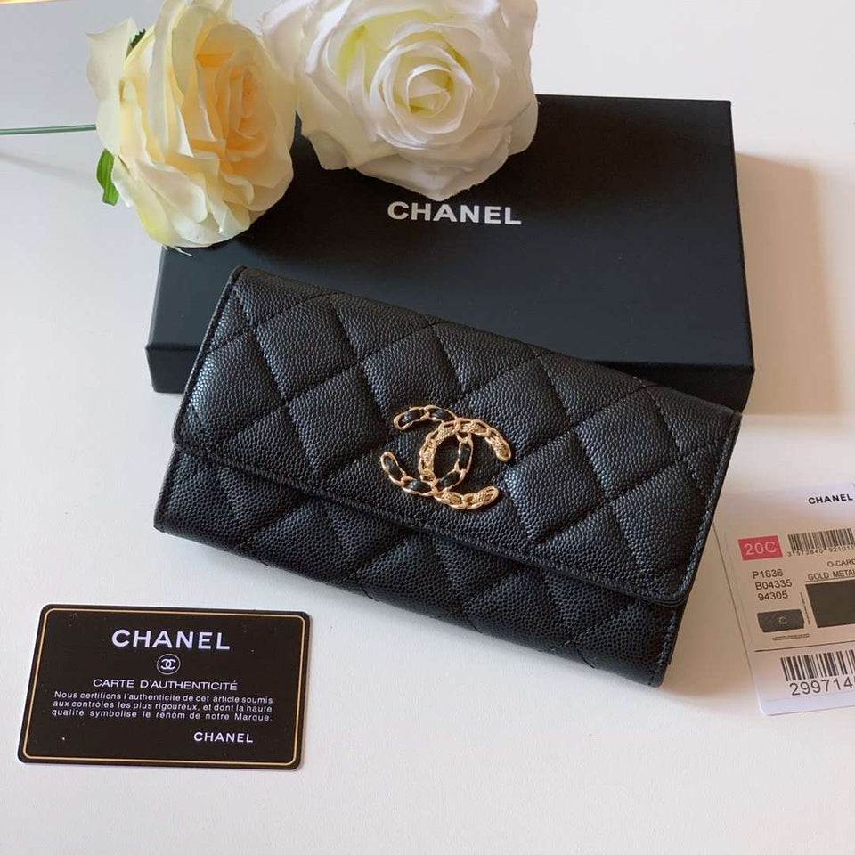 Chanel l gusset flap wallet sale