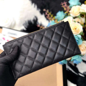 Chanel caviar quilted Classic zip pouch