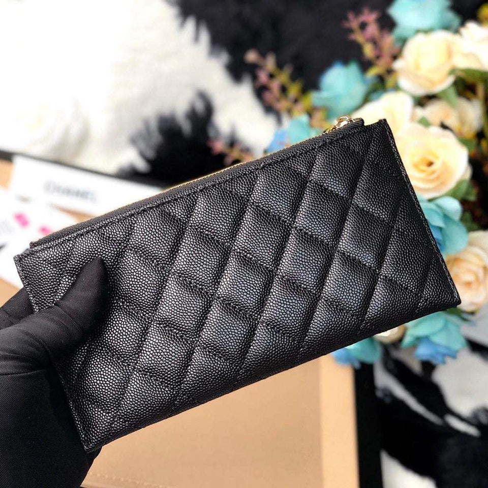 CHANEL Caviar Quilted Classic Zip Pouch