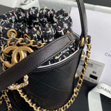 Chanel 2020 Tweed Soul Bucket Bag Black