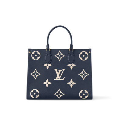 LV OnTheGo MM Navy Blue cream