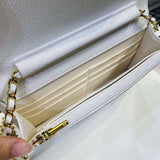 Chanel Caviar Wallet on chain Woc White