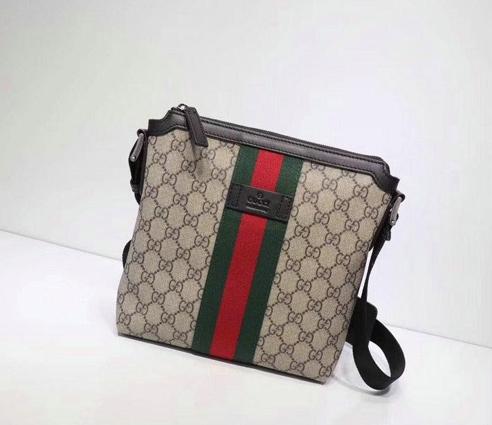 Gucci Web Stripe Supreme Canvas Messenger Bag in Natural for Men